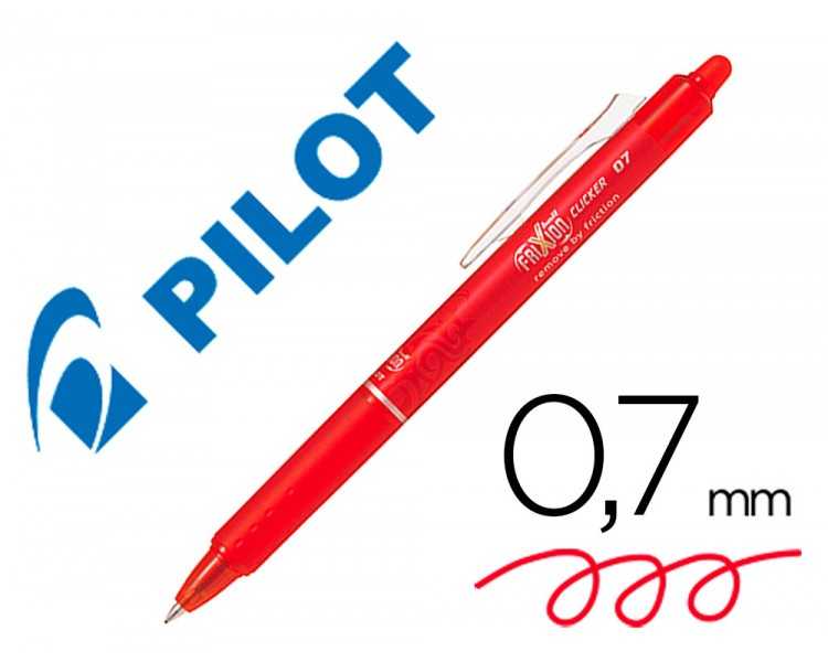 Boligrafo pilot frixion clicker borrable 0,7 mm color rojo