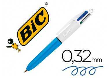 Boligrafo bic cuatro colores mini punta media 1mm