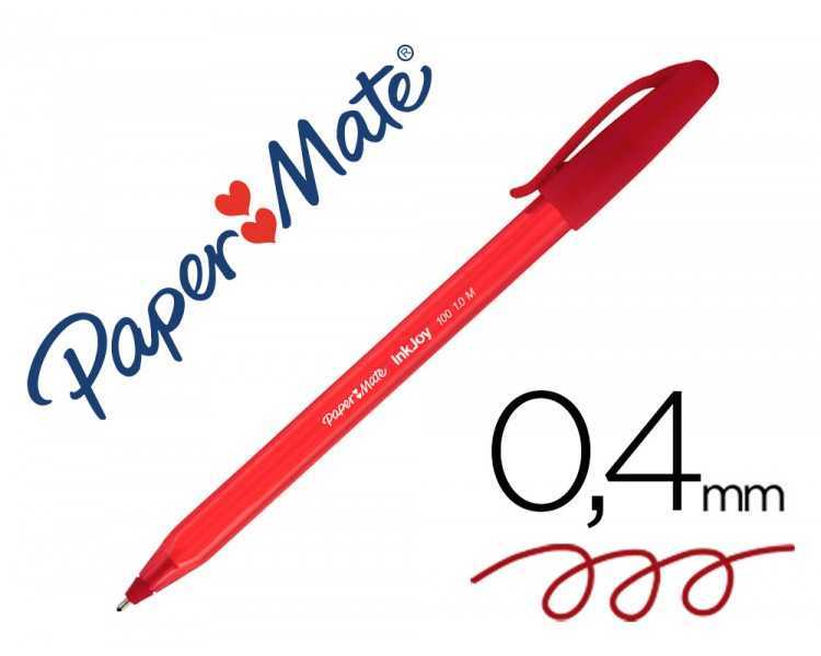 Boligrafo paper mate inkjoy 100 punta media trazo 1mm rojo