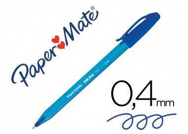 Boligrafo paper mate inkjoy 100 punta media trazo 1mm azul