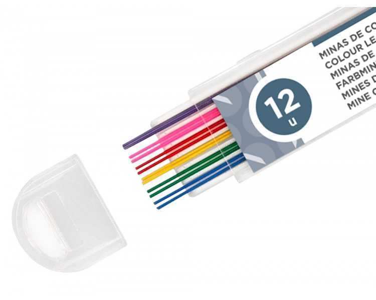 Minas liderpapel colores surtidos 0,5 mm estuche de 12 minas