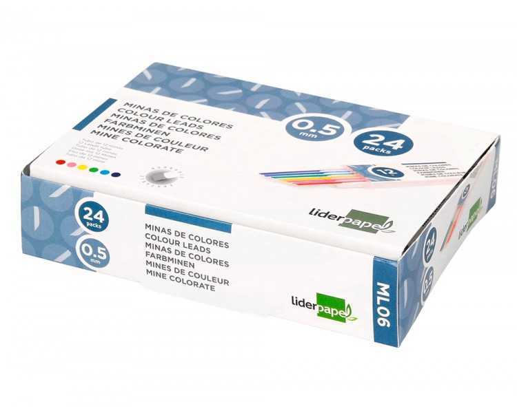 Minas liderpapel colores surtidos 0,5 mm estuche de 12 minas