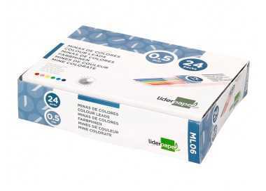 Minas liderpapel colores surtidos 0,5 mm estuche de 12 minas