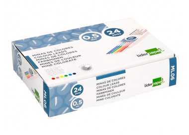 Minas liderpapel colores surtidos 0,5 mm estuche de 12 minas