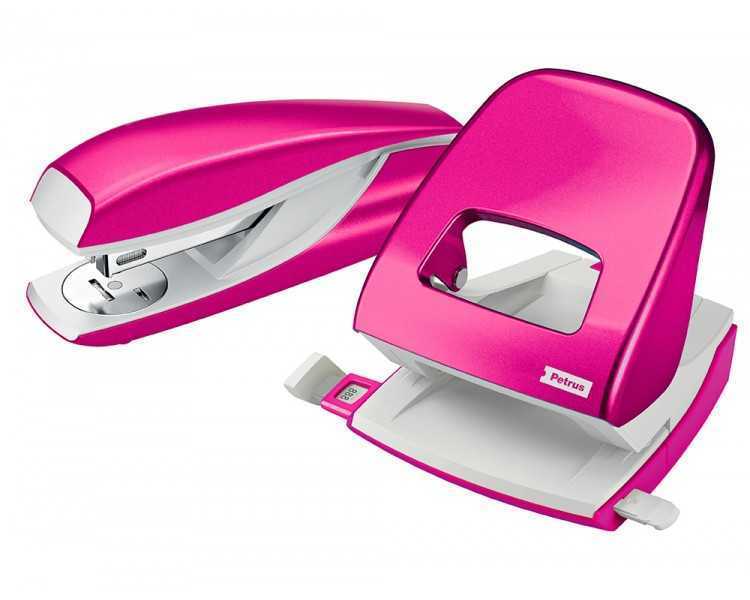Grapadora petrus mod 635 wow fucsia metalizada capacidad 30 hojas