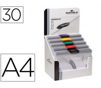Carpeta swingclip dossier pinza lateral y giratoria din a4 capacidad 30 hojas colores surtidos