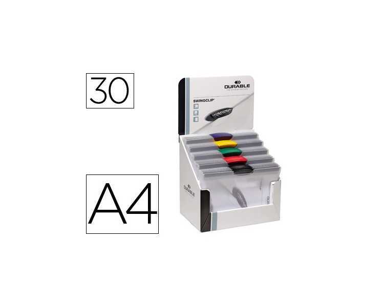 Carpeta swingclip dossier pinza lateral y giratoria din a4 capacidad 30 hojas colores surtidos