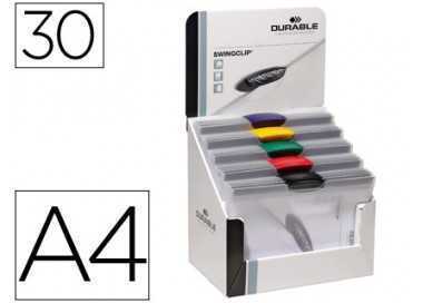 Carpeta swingclip dossier pinza lateral y giratoria din a4 capacidad 30 hojas colores surtidos