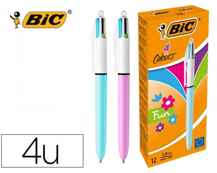 Boligrafo bic cuatro colores pastel edicion limitada
