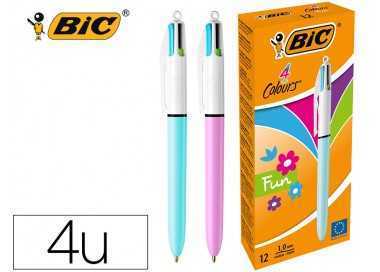 Boligrafo bic cuatro colores pastel edicion limitada