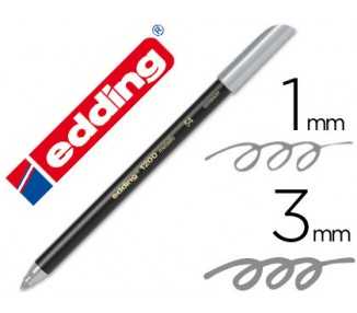 Rotulador edding punta fibra 1200 plata n. 54 punta redonda 1-3 mm