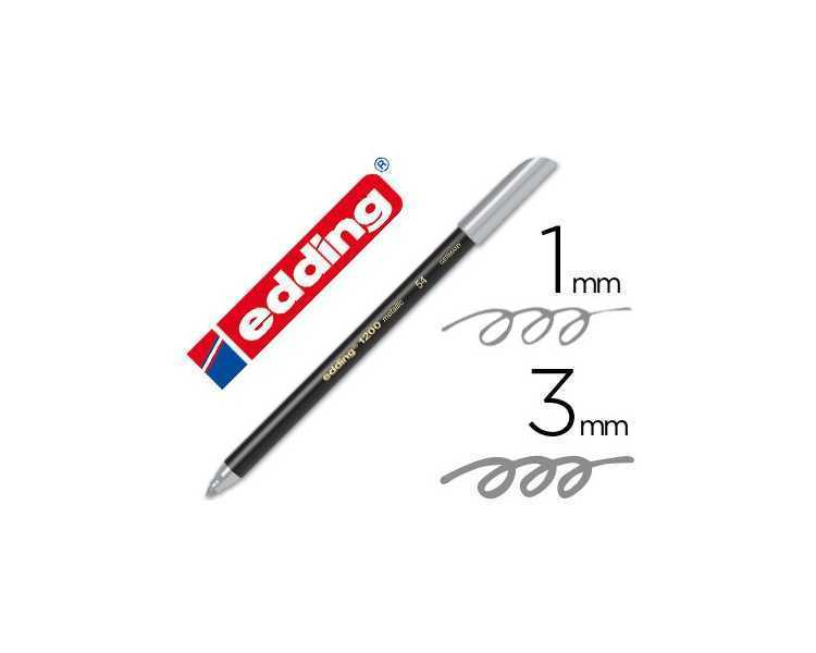 Rotulador edding punta fibra 1200 plata n. 54 punta redonda 1-3 mm