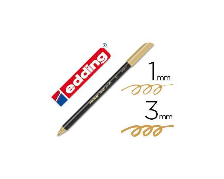 Rotulador edding punta fibra 1200 oro n. 53 punta redonda 1-3 mm