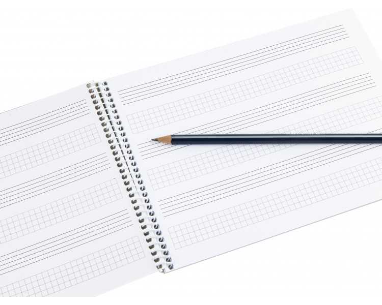 Bloc musica liderpapel combi pentagrama 3mm mas cuadricula de 4mm para anotaciones cuarto20 hojas 100g/m2