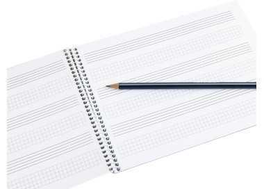 Bloc musica liderpapel combi pentagrama 3mm mas cuadricula de 4mm para anotaciones cuarto20 hojas 100g/m2