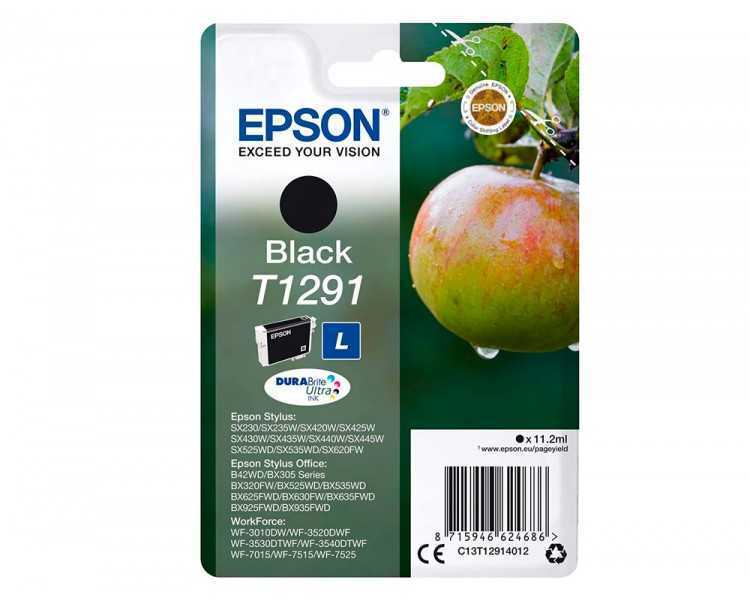 Ink-jet epson stylus t1291 negro sx420w / 425w / office bx305f / bx320f -alta capacidad-