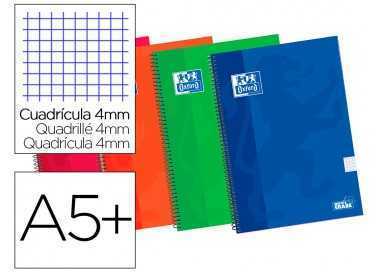 Bloc espiral oxford tapa extradura cuarto 80 hojas cuadros 4 mm