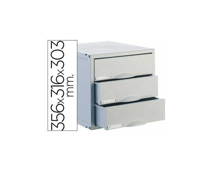 Fichero cajones de sobremesa archisystem 356x316x303 mm 3 cajones color gris