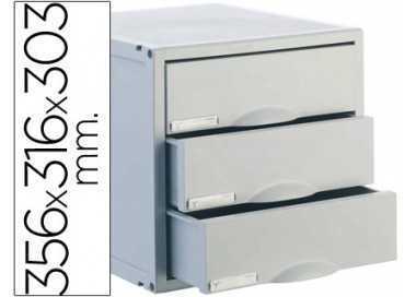 Fichero cajones de sobremesa archisystem 356x316x303 mm 3 cajones color gris