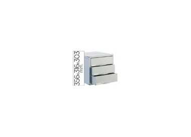 Fichero cajones de sobremesa archisystem 356x316x303 mm 3 cajones color gris Fichero cajones de sobremesa archisystem 356x316x303 mm 3 cajones color gris