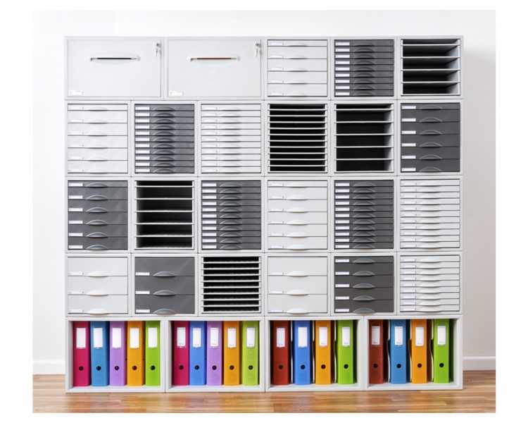 Fichero cajones de sobremesa archisystem 356x316x303 mm 3 cajones color gris