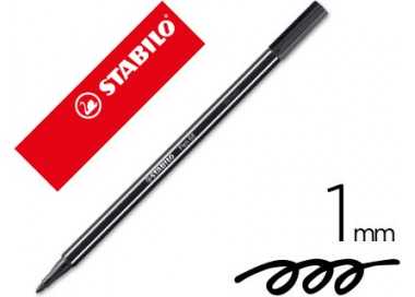 Rotulador stabilo acuarelable pen 68 negro punta gruesa 1mm
