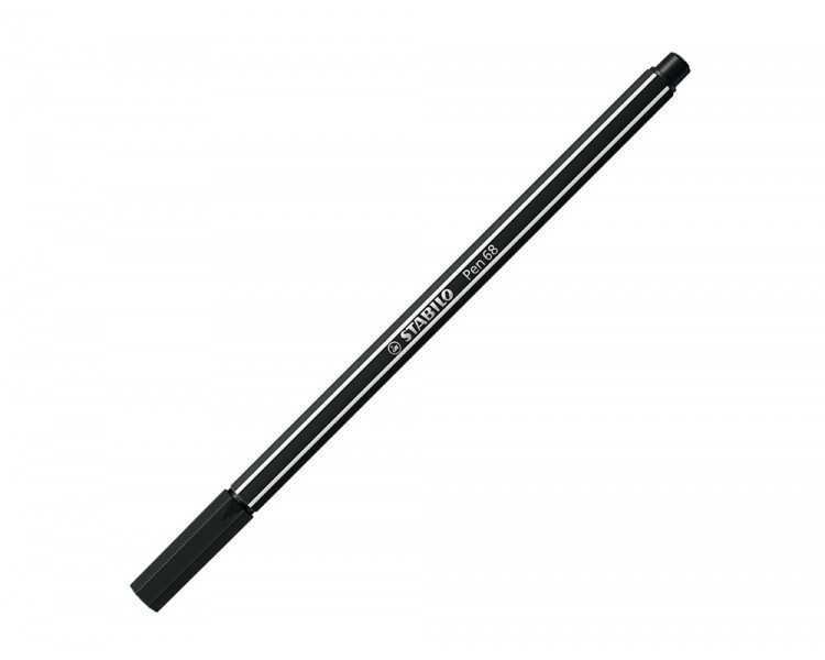 Rotulador stabilo acuarelable pen 68 negro punta gruesa 1mm