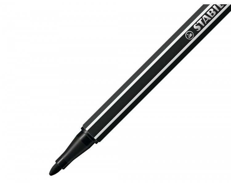 Rotulador stabilo acuarelable pen 68 negro punta gruesa 1mm