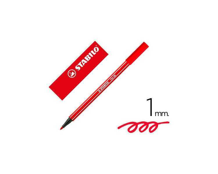 Rotulador stabilo acuarelable pen 68 rojo carmin punta gruesa 1mm
