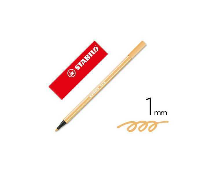 Rotulador stabilo acuarelable pen 68 ocre oscuro punta gruesa 1mm