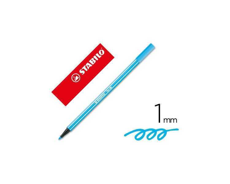 Rotulador stabilo acuarelable pen 68 azul celeste punta gruesa 1mm