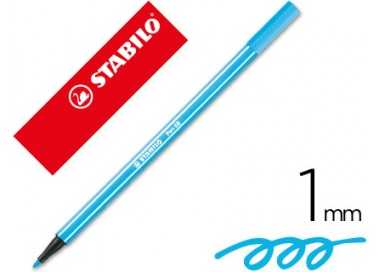 Rotulador stabilo acuarelable pen 68 azul celeste punta gruesa 1mm
