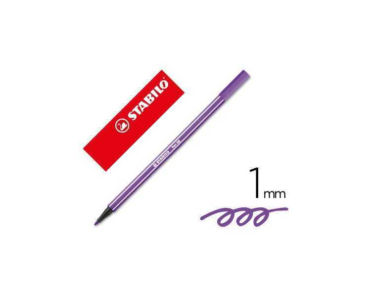 Rotulador stabilo acuarelable pen 68 violeta punta gruesa 1mm
