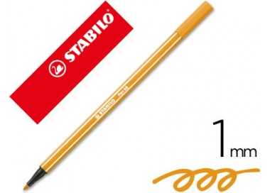 Rotulador stabilo acuarelable pen 68 naranja punta gruesa 1mm