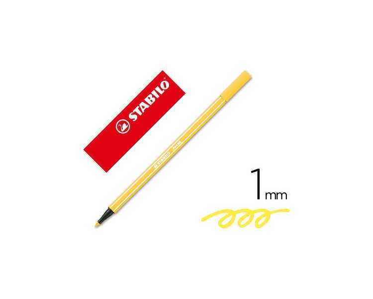 Rotulador stabilo acuarelable pen 68 amarillo limon punta gruesa 1mm