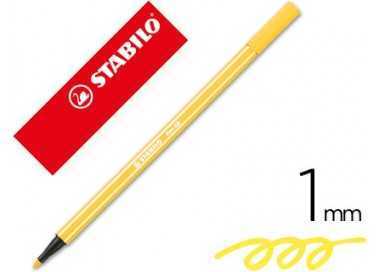 Rotulador stabilo acuarelable pen 68 amarillo limon punta gruesa 1mm