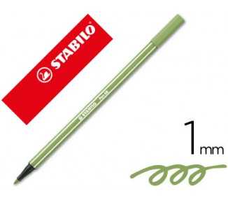 Rotulador stabilo acuarelable pen 68 verde hoja punta gruesa 1mm