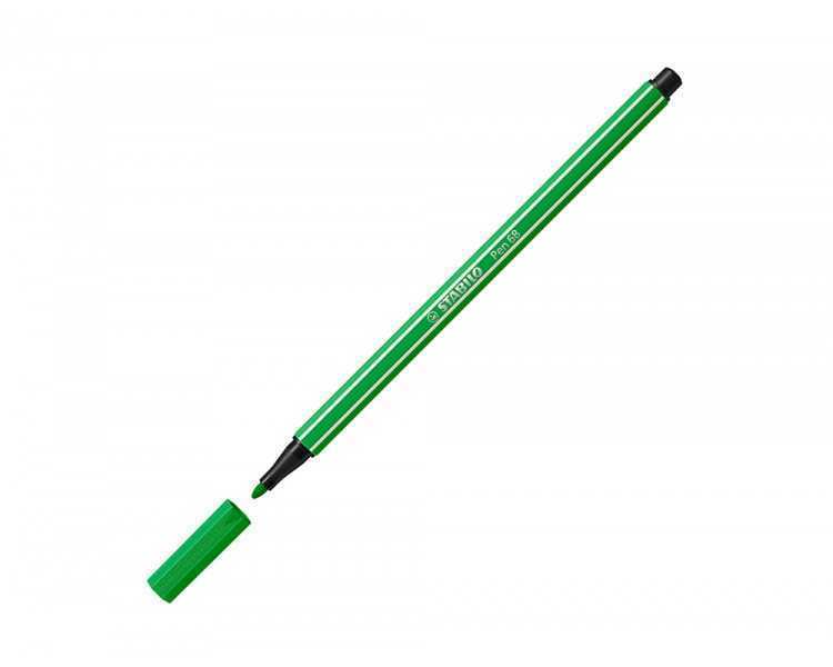 Rotulador stabilo acuarelable pen 68 verde hoja punta gruesa 1mm