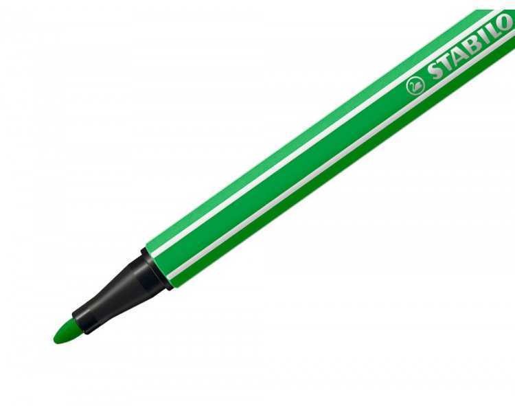 Rotulador stabilo acuarelable pen 68 verde hoja punta gruesa 1mm