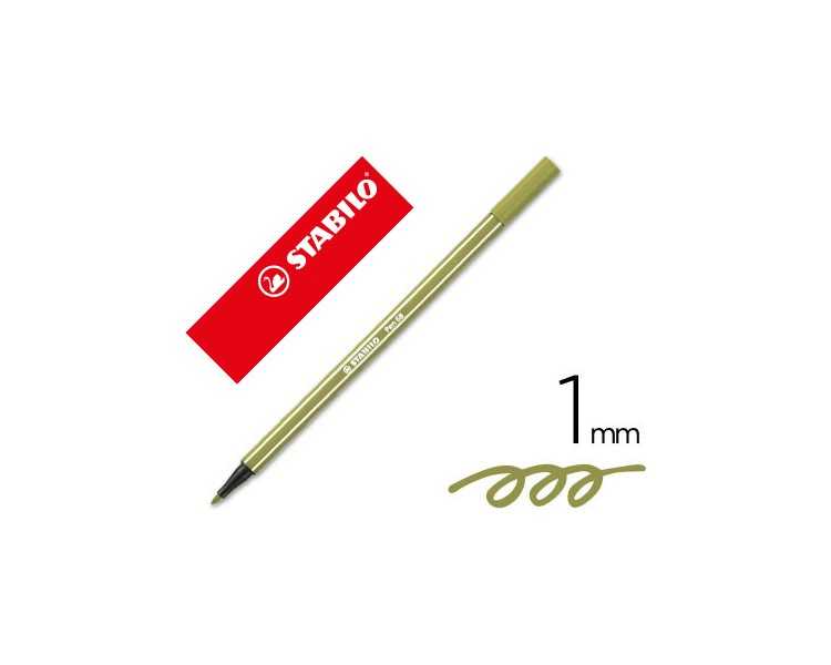 Rotulador stabilo acuarelable pen 68 verde tierra punta gruesa 1mm