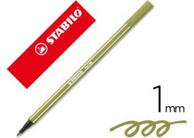 Rotulador stabilo acuarelable pen 68 verde tierra punta gruesa 1mm