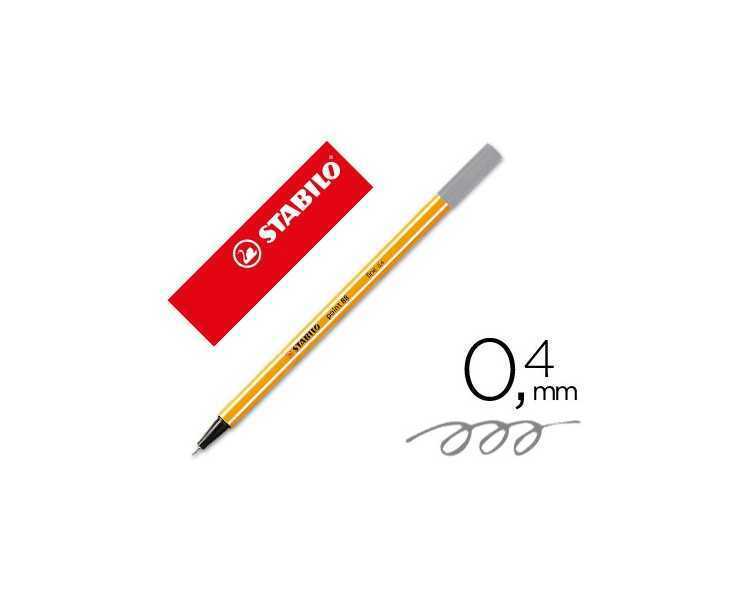 Rotulador stabilo punta de fib ra point 88 gris oscuro punta fina 0,4mm