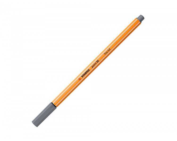 Rotulador stabilo punta de fib ra point 88 gris oscuro punta fina 0,4mm