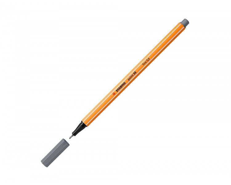 Rotulador stabilo punta de fib ra point 88 gris oscuro punta fina 0,4mm
