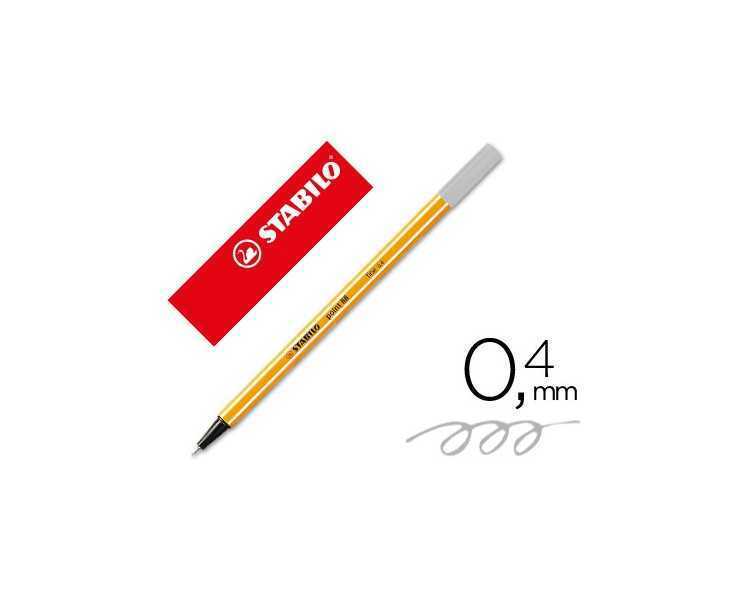 Rotulador stabilo punta de fib ra point 88 gris punta fina 0,4mm
