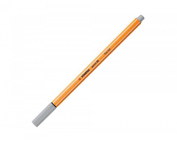 Rotulador stabilo punta de fib ra point 88 gris punta fina 0,4mm
