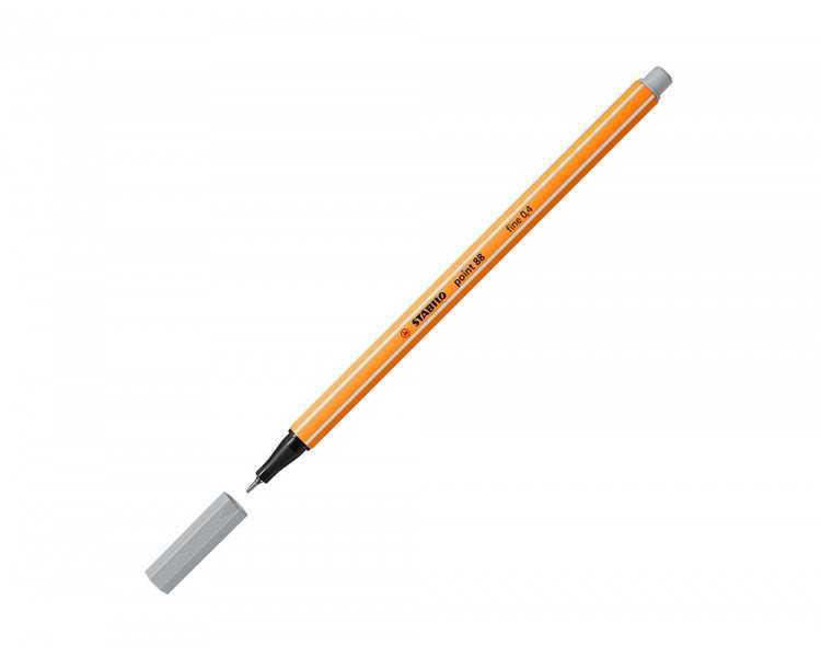 Rotulador stabilo punta de fib ra point 88 gris punta fina 0,4mm