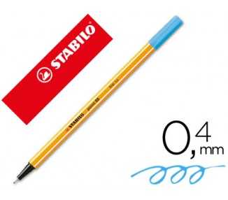 Rotulador stabilo punta de fib ra point 88 azul celeste punta fina 0,4mm