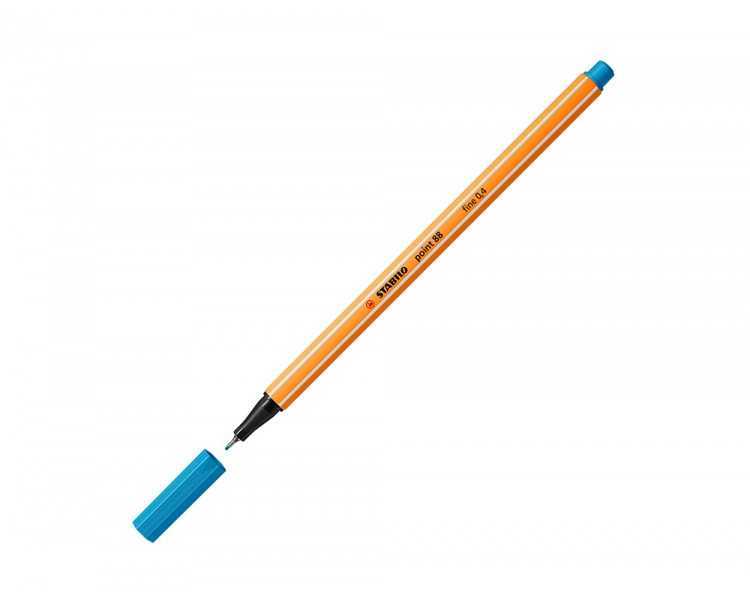 Rotulador stabilo punta de fib ra point 88 azul celeste punta fina 0,4mm