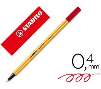 Rotulador stabilo punta de fib ra point 88 carmin punta fina 0,4mm